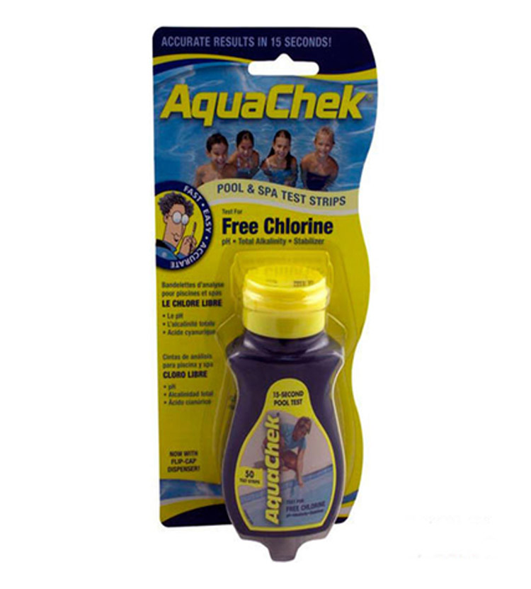 AquaChek Yellow 4 in 1 Chlorine Test Strips for swimming pools and hot tubs