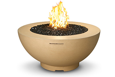 Circular fire table by Seaway Pools & Hot Tubs