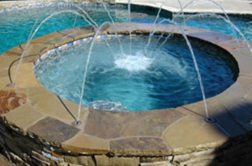 Deck jets over hot tub installed by Seaway Pools & Hot Tubs