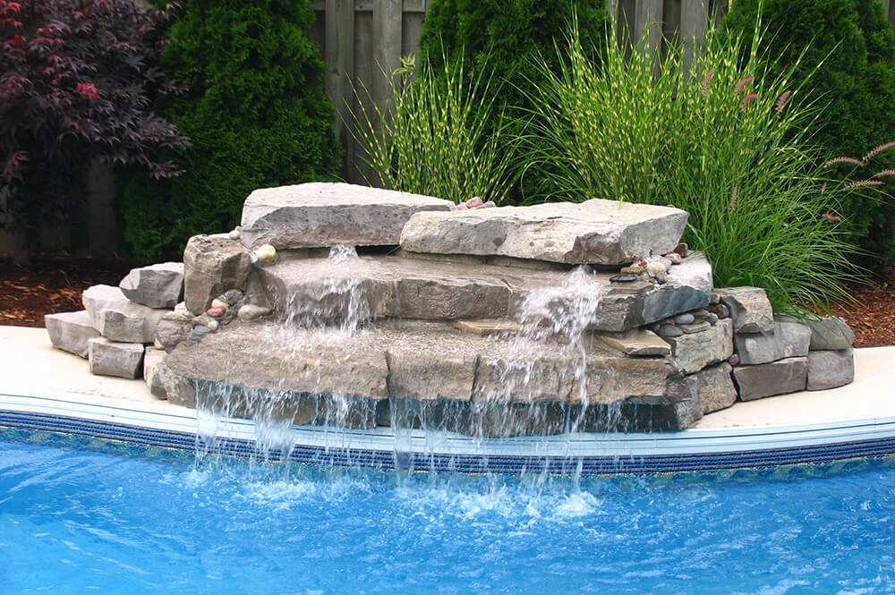 Landscape stonework installed in Toronto by Seaway Pools