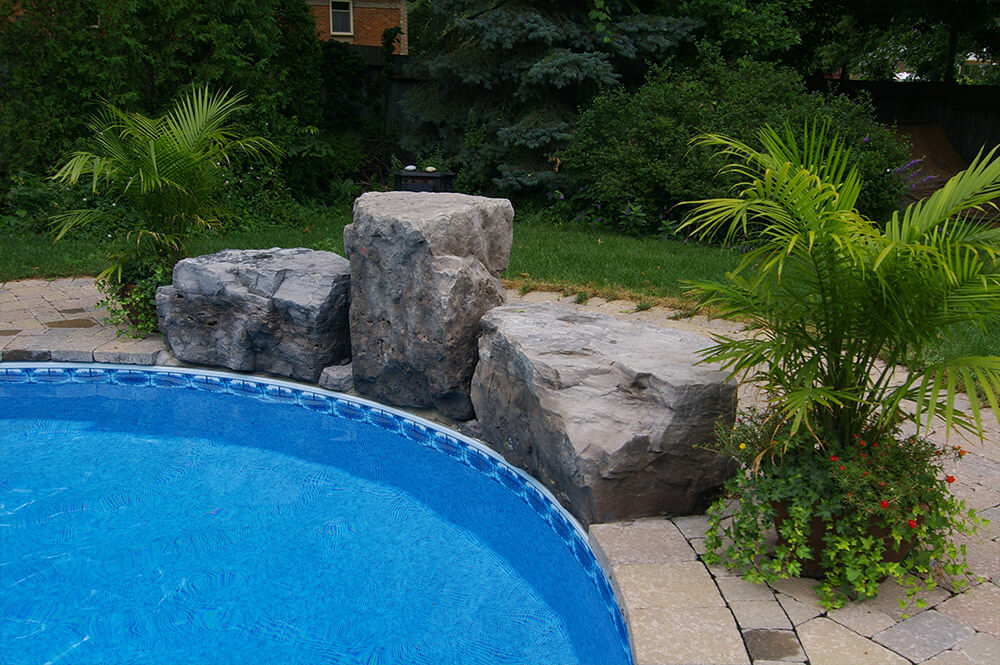 Landscape stone accents from Seaway Pools & Hot Tubs' Outdoor Living Accessories