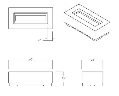 Titan 60 Fire Feature modern outdoor fireplace