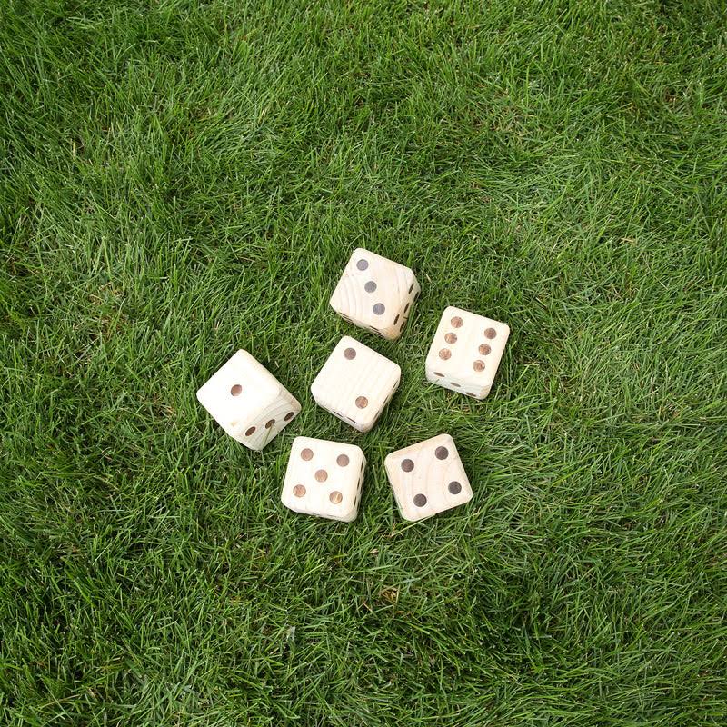 dice on grass