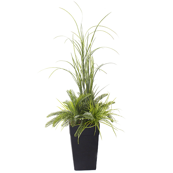 Cycas & Grass faux floral Potted Arrangement