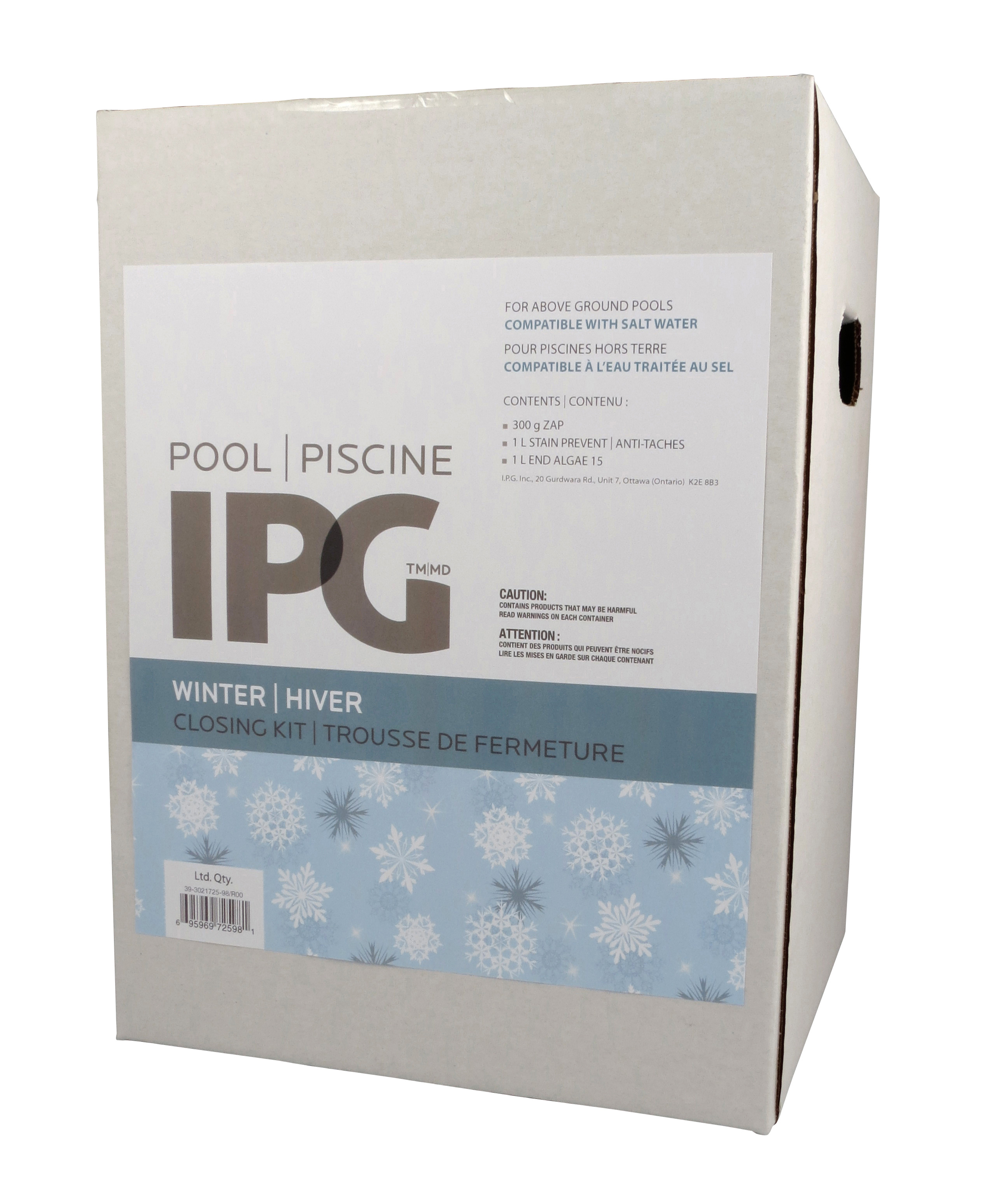 Swimming pool winter closing chemical kit