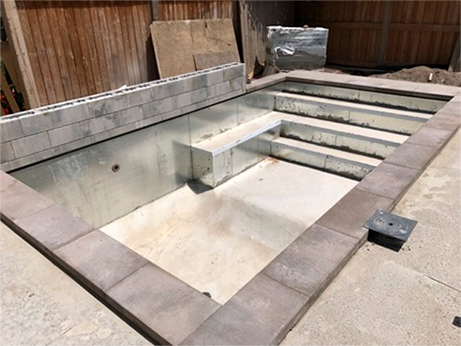 In-ground pool construction in Toronto.